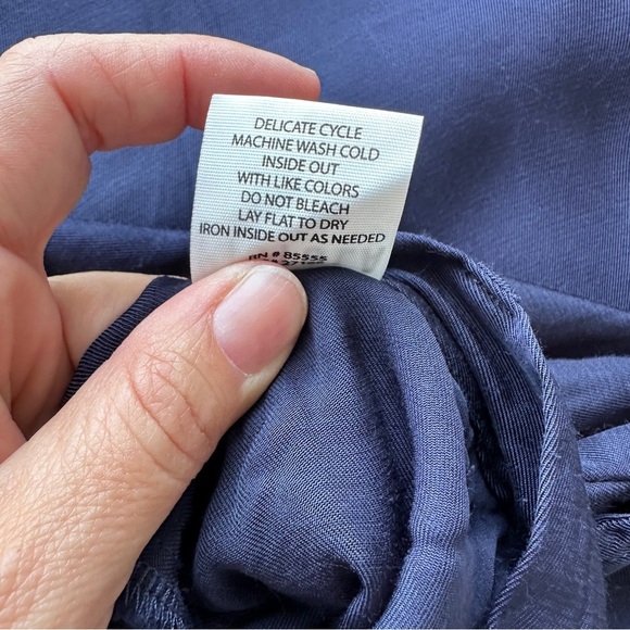 Pistola Blue Satin Eleanor High Rise Tapered Pants with Relaxed Fit, EUC - Picture 5 of 8